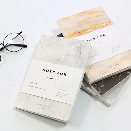 marble print soft cover journal
